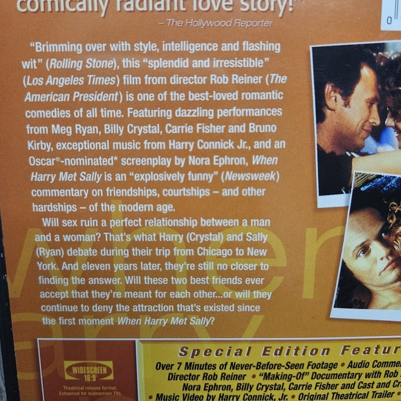 When Harry‎ Met Sally DVD Special Edition Romantic Comedy Billy Crystal - Picture 5 of 6